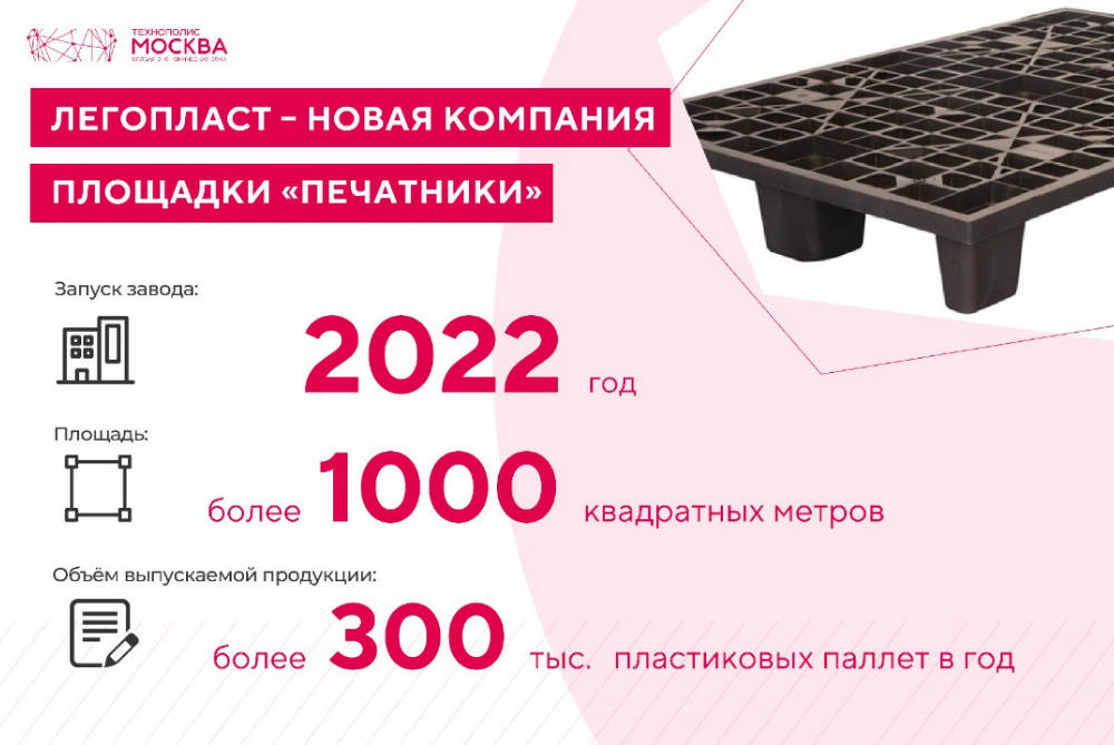 Eco-friendly production of plastic pallets will appear in the Technopolis Moscow SEZ